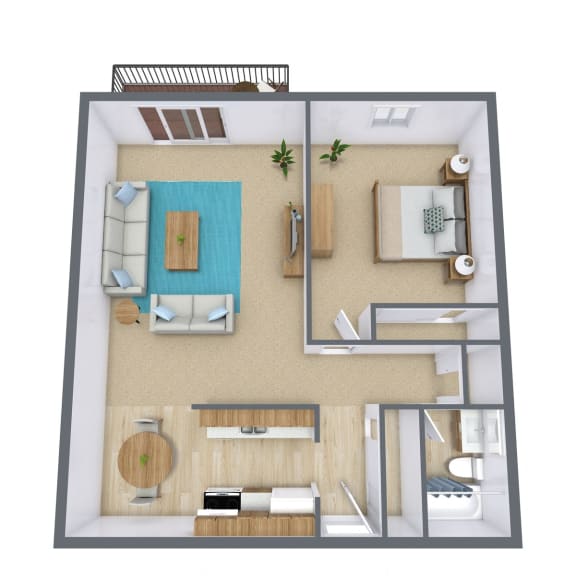 Floor Plan  a floor plan of a bedroom with a bathroom and a living room