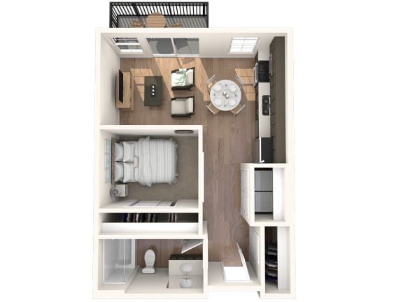 Glen Pond Addition Apartments | Efficiency | Plan DAU0CSXA