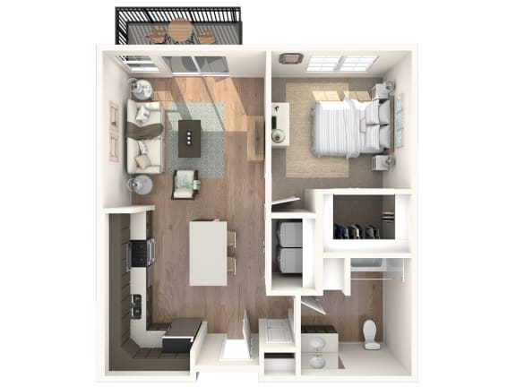 Glen Pond Addition Apartments | One Bedroom | Plan DAU1CXXB