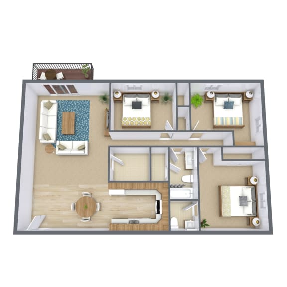 a floor plan of a house with a bedroom and a living room