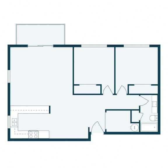 Richfield Apartments in Grand Forks, ND | Two Bedroom Floor Plan 21A