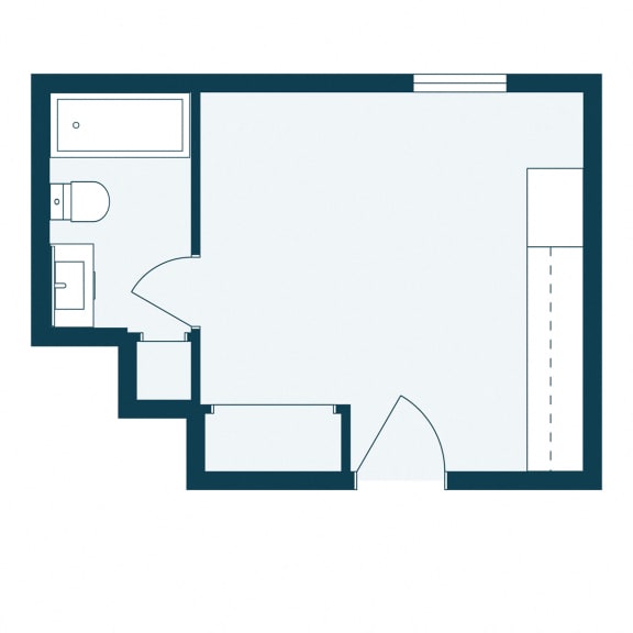 Hartford Apartments in Fargo, ND | Studio Floor Plan 01B