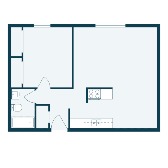 a floor plan of a living room with a couch and a window