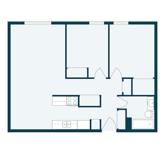 Hartford Apartments in Fargo, ND | Two Bedroom Floor Plan 21B