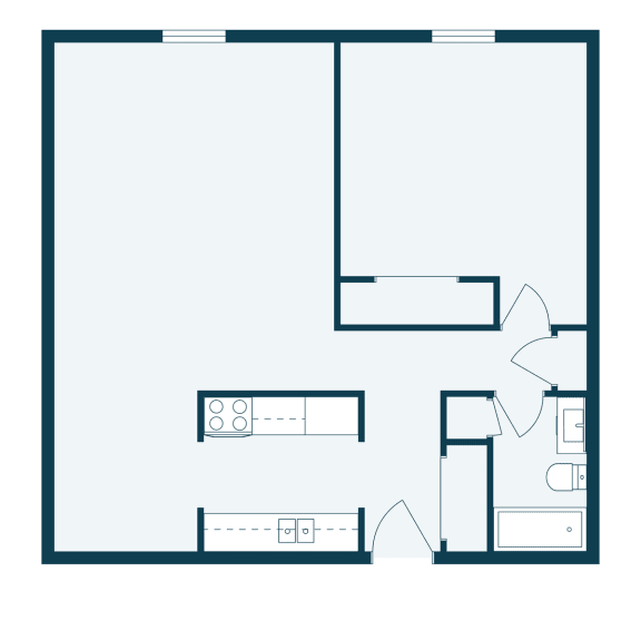 a floor plan of a house with a bedroom and a living room