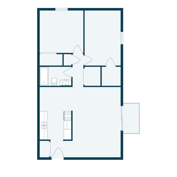 a floor plan of a house with a bedroom and a living room