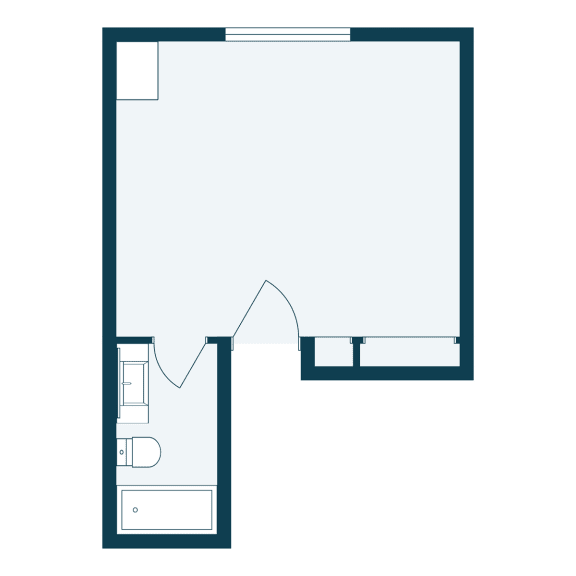 Kingswood Apartments in Fargo, ND | Studio Floor Plan 01A