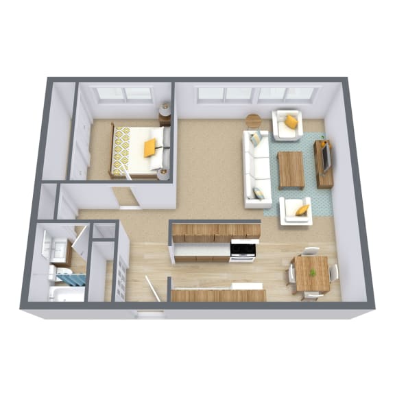 Floor Plan  Kingswood Apartments in Fargo, ND | One Bedroom Floor Plan 11A