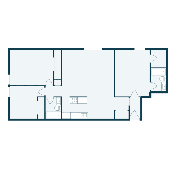 Kingswood Apartments in Fargo, ND | Three Bedroom Floor Plan 32A