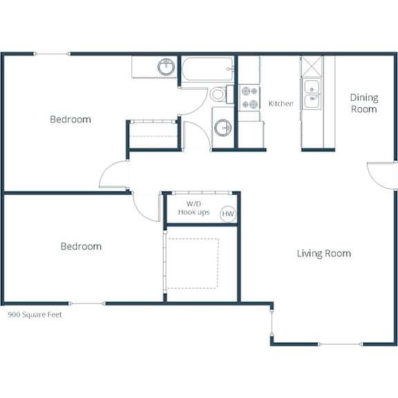 Floor Plan  Cedar Pointe | Two Bedroom | Plan 21A