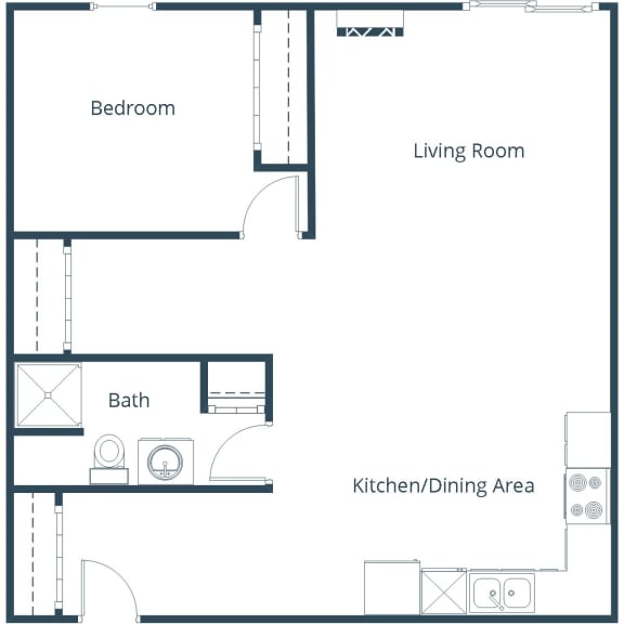 Sugar Plum Apartments in Fargo, ND | One Bedroom Floor Plan 11A