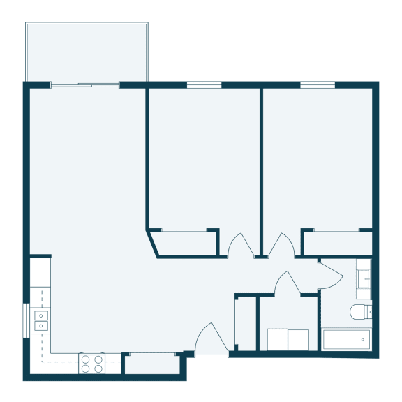 Lake Crest Apartments in West Fargo, ND | Two Bedroom Floor Plan 21B
