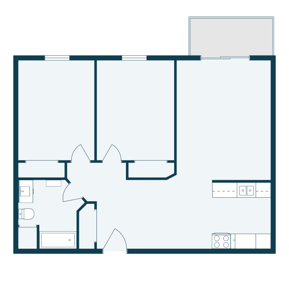 Lake Crest Apartments in West Fargo, ND | Two Bedroom Floor Plan 21C