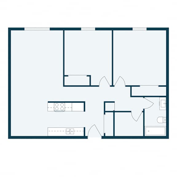 Long Island Apartments in Fargo, ND | Two Bedroom Floor Plan 21A
