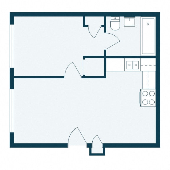 Louise Apartments in Grand Forks, ND | One Bedroom Floor Plan 11A