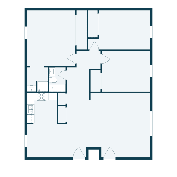 Three Bedroom Floor Plan 32A  at Maple Ridge, Omaha, NE, 68164