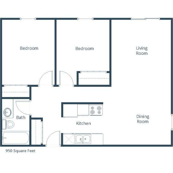 Islander Apartments | Two Bedroom Floor Plan A