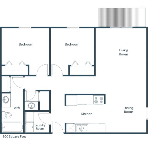 Plumtree Apartments in Fargo, ND | Two Bedroom Floor Plan 21A