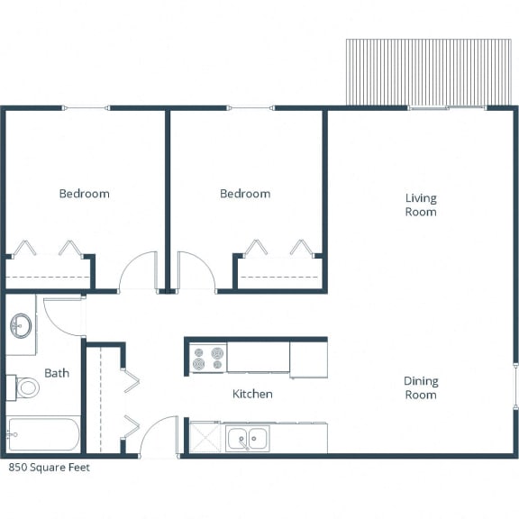 Schrock Apartments in Fargo, ND | Two Bedroom Floor Plan 21B