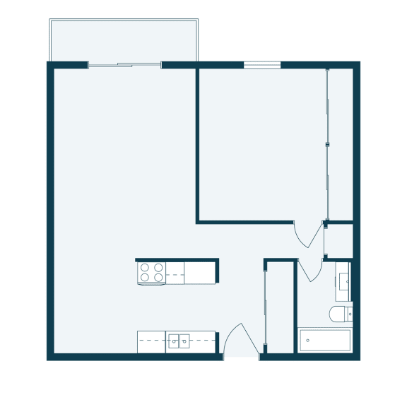 Montreal Courts Apartments in Little Canada, MN | One Bedroom Floor Plan 11A