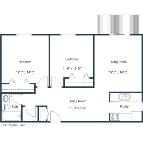Briar Pointe Apartments | Two Bedroom Floor Plan B