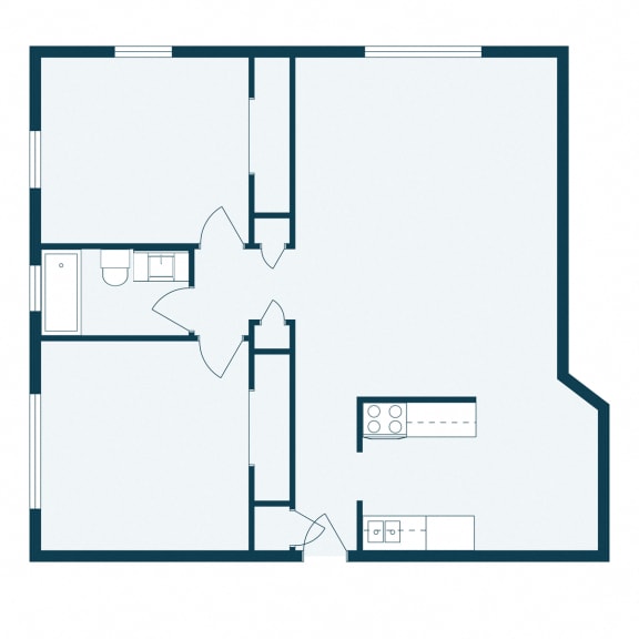 North Manor Apartments in Fargo, ND | Two Bedroom Floor Plan 21A