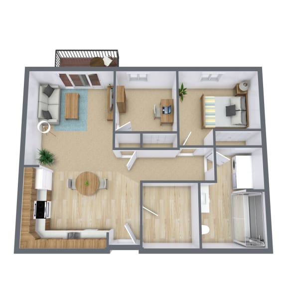 North Sky I Apartments in Fargo, ND | One Bedroom Floor Plan 11DB