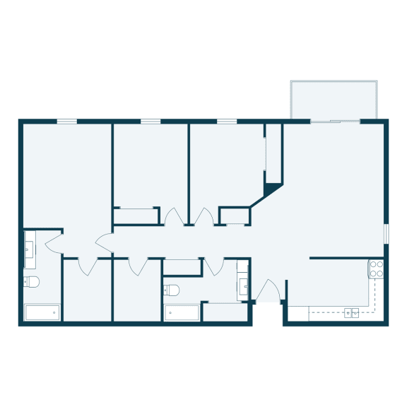 Floor Plan  at Park Place Apartments in Fargo, 58103