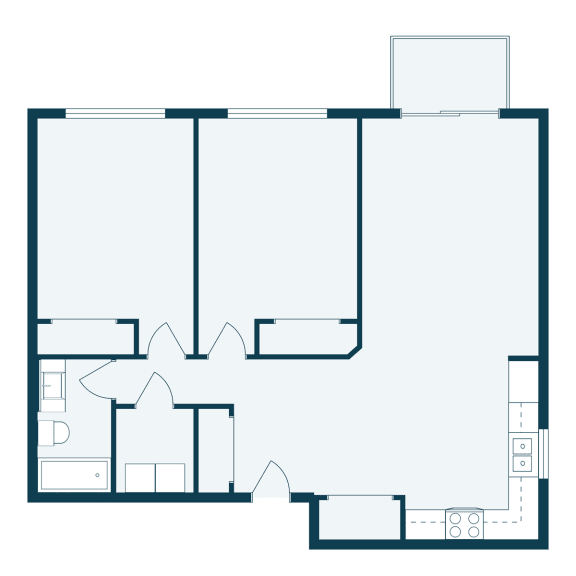 Parkside Apartments in West Fargo, ND | Two Bedroom Floor Plan 21A