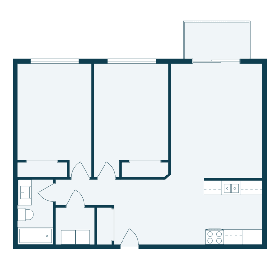 Parkside Apartments in West Fargo, ND | Two Bedroom Floor Plan 21B