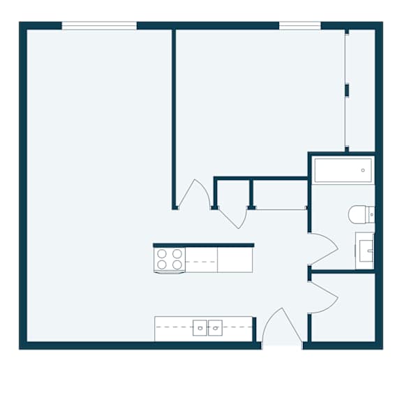 Patricia Ann Apartments in Fargo, ND | One Bedroom Floor Plan 11A