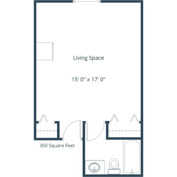 Saddlebrook Apartments in West Fargo, ND | Studio Floor Plan 01A Saddlebrook Apartments in West Fargo, ND | Studio Floor Plan 01A
