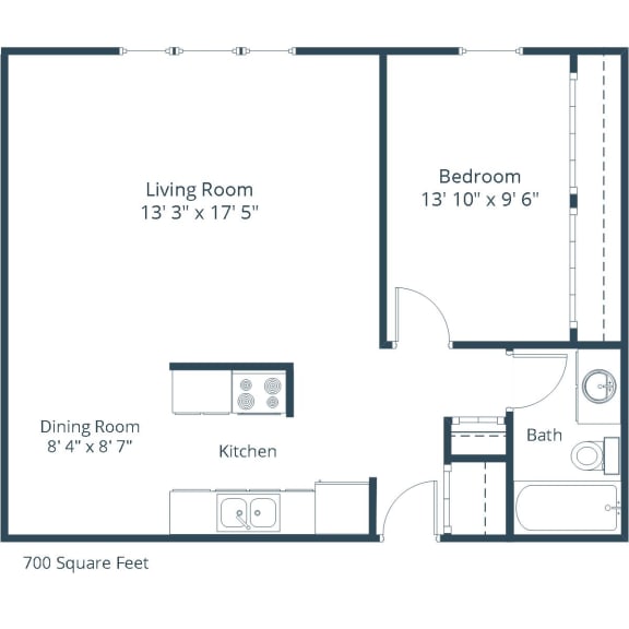 Saddlebrook Apartments in West Fargo, ND | One Bedroom Floor Plan 11A Saddlebrook Apartments in West Fargo, ND | One Bedroom Floor Plan 11A