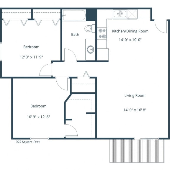 Pinehurst Apartments | Two Bedroom Floor Plan C Pinehurst Apartments | Two Bedroom Floor Plan C