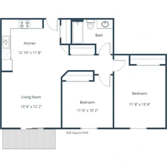 Pinehurst Apartments | Two Bedroom Floor Plan E Pinehurst Apartments | Two Bedroom Floor Plan E