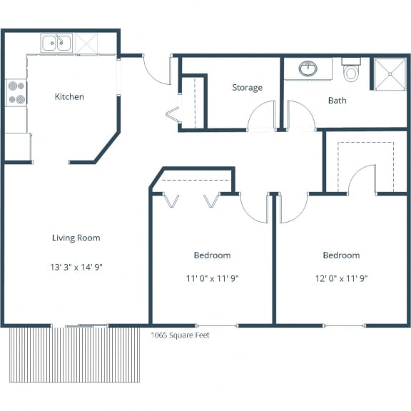 Pinehurst Apartments | Two Bedroom Floor Plan L Pinehurst Apartments | Two Bedroom Floor Plan L