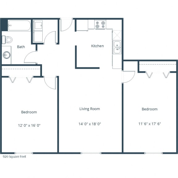 Pinehurst Apartments | Two Bedroom Floor Plan Y Pinehurst Apartments | Two Bedroom Floor Plan Y