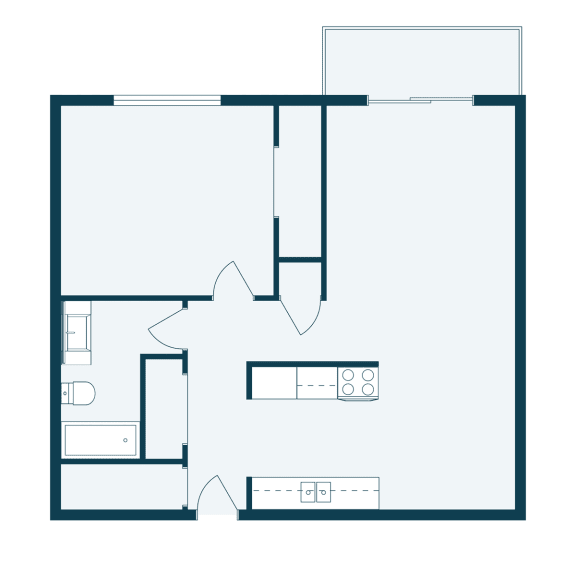 Place One Apartments in Fargo, ND | One Bedroom Floor Plan 11A