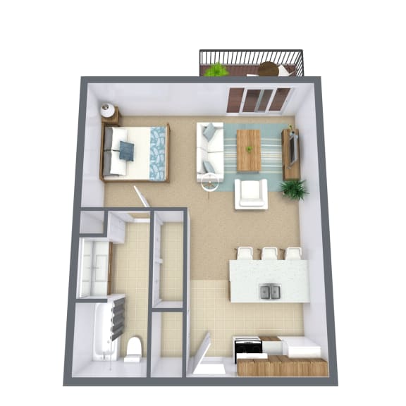 Robinwood Apartments in Coon Rapids, MN | Studio Floor Plan 01A