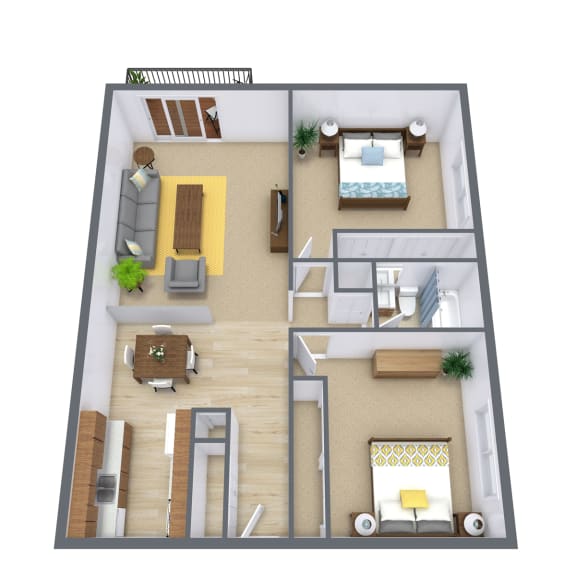 Floor Plan  Robinwood Apartments in Coon Rapids, MN | Two Bedroom Floor Plan 21A