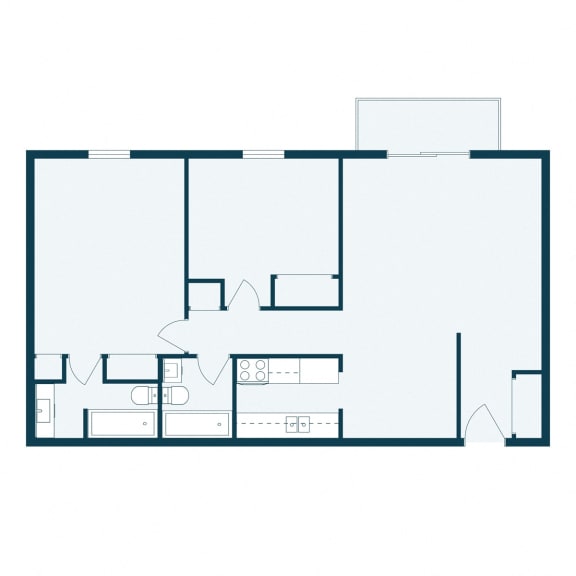Robinwood Apartments in Coon Rapids, MN | Two Bedroom Floor Plan 22A