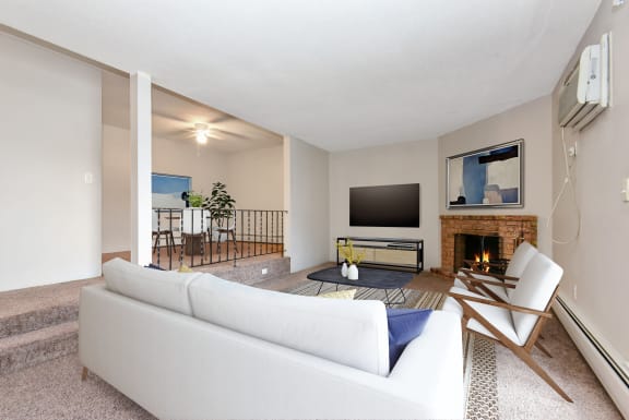 living room area at Rosedale Estates Apartments, Roseville