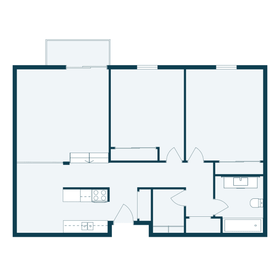 a floor plan of a house with a bedroom and a living room