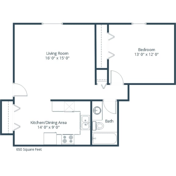 Rosser Apartments | One Bedroom Floor Plan Rosser Apartments | One Bedroom Floor Plan