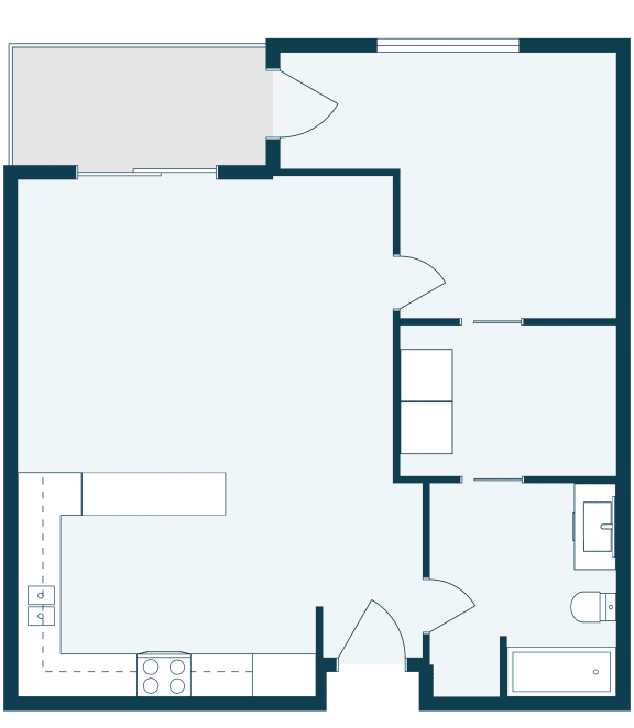 Sandy Creek Apartments  in Moorhead, MN | One Bedroom Floor Plan 11A