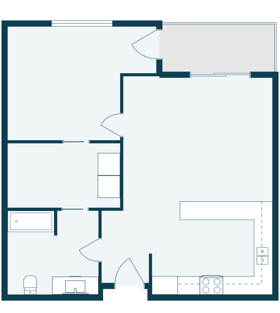 Sandy Creek Apartments  in Moorhead, MN | One Bedroom Floor Plan 11B