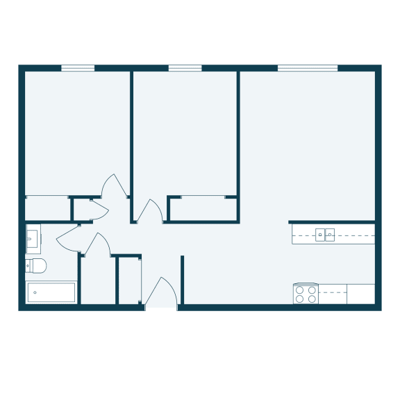 a floor plan of a room with a closet and a window