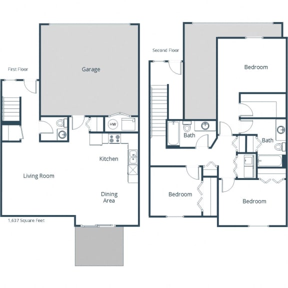 Sterling Pointe Townhomes in Grand Forks, ND | Three Bedroom Floor Plan 325B