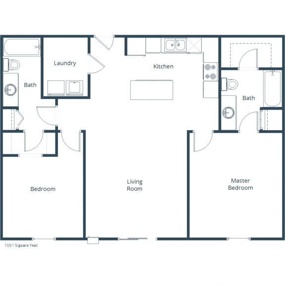 Stonefield Apartments in Bismarck, ND | Two Bedroom Floor Plan 22A Stonefield Apartments in Bismarck, ND | Two Bedroom Floor Plan 22A