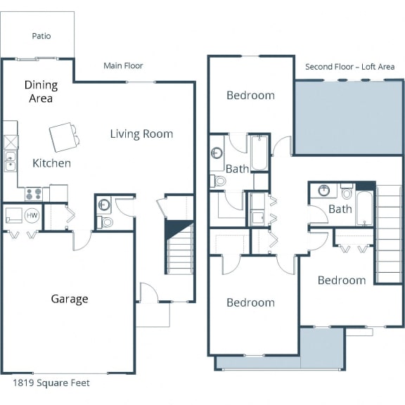Stonefield Townhomes in Bismarck, ND | Three Bedroom Floor Plan 325A Stonefield Townhomes in Bismarck, ND | Three Bedroom Floor Plan 325A